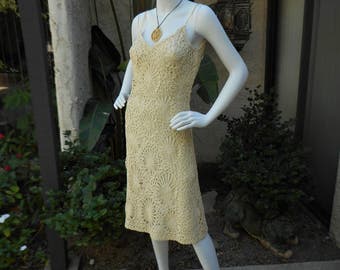 Vintage 1960's Junior Sophisticates Light Beige Dress - Size 4/6