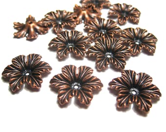 10pcs Large Antique copper Flower Bead Caps 18x4mm Jewelry supplies