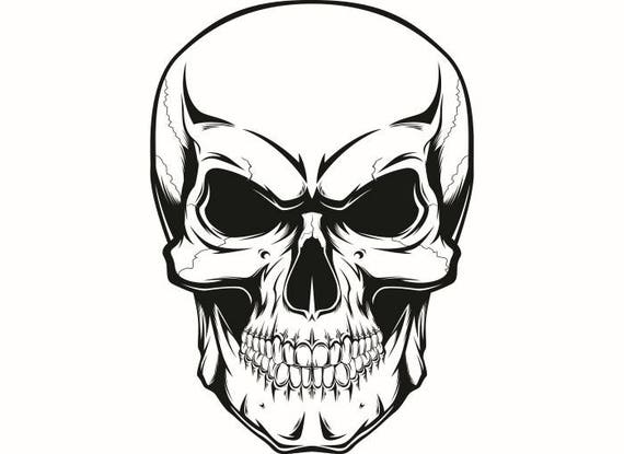 Skull 14 Bad Ass Death Killer Tattoo Skeleton Head Grin