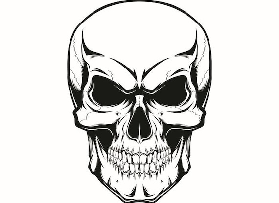 Skull 14 Bad Ass Death Killer Tattoo Skeleton Head Grin