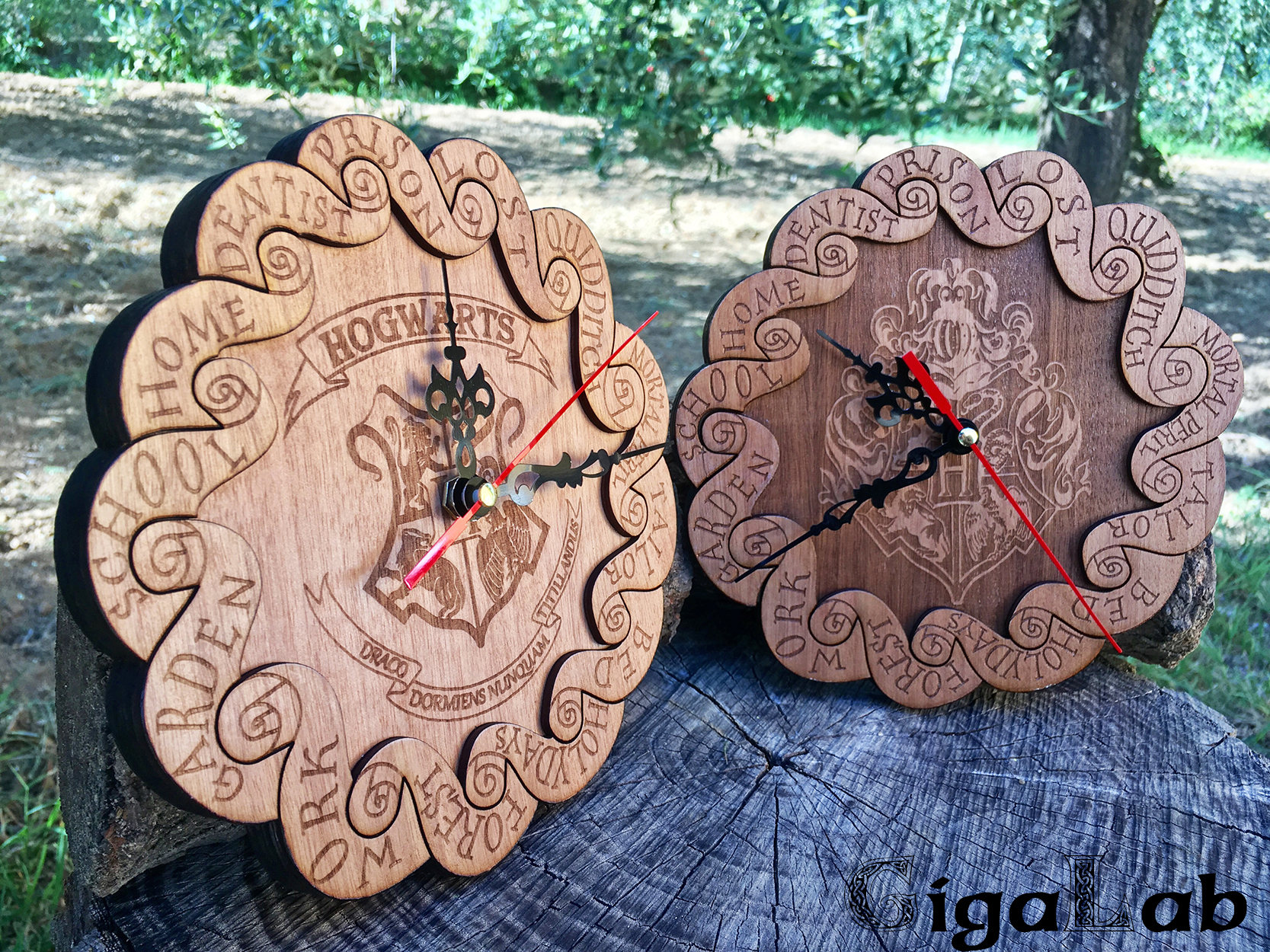 Wooden Wall Clock Harry Potter Hogwarts Weasley Clock