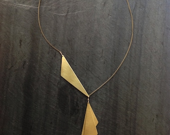 Brass Geometric In Bloom Necklace-By Loop Jewelry-Hand Cut Brass Geometric Necklace- Brass Necklace-Deco Necklace-Jewelry-Portland Style