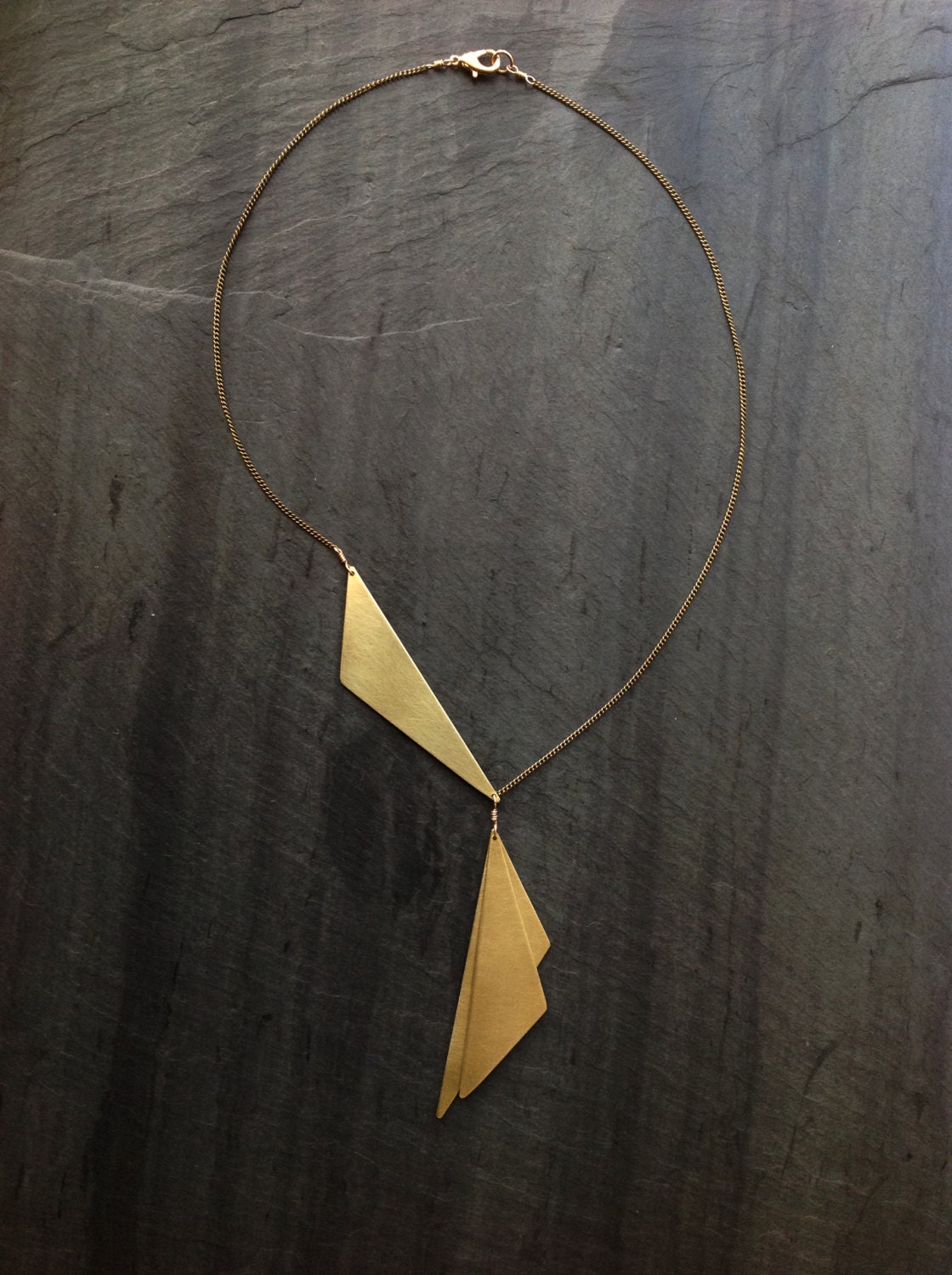 Brass Geometric In Bloom NecklaceBy Loop JewelryHand Cut