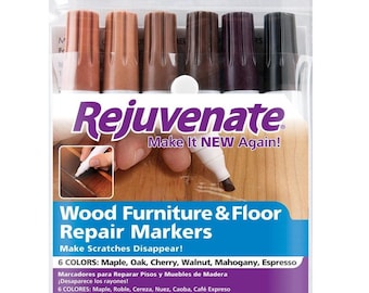 Wood Furniture Cabinet and Floor Repair Markers Rejuvenate match espresso oak maple cherry walnut and mahogany fill scratches quick drying