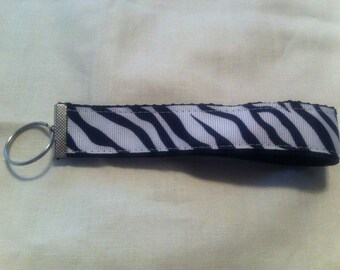 KEY FOB, Zebra Wristlet Style Keychain