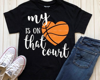 Basketball Mom SVG, Basketball svg, Proud mama svg, My heart is on that court svg, Proud mom, instant download, Basketball svg, SVG, dxf