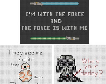 Star Wars Cross Stitch (Set of 4 w/ Bonus Pattern)
