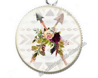 Ethnic Dreamcatcher av28 flowers resin pendant cabochon