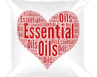 Essential Oils love heart word art Square Pillow