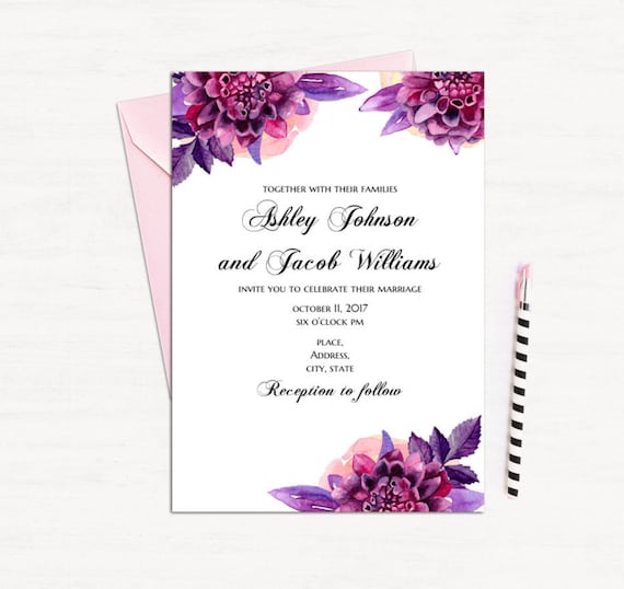 floral invitation template