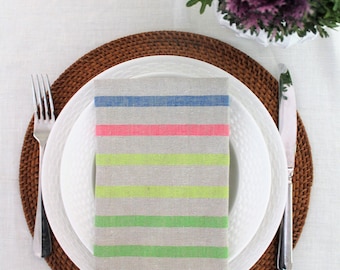 Napkins set of 4 'Highlighter' linen napkins
