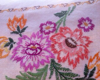 Vintage embroidery tablecloth. 1950's/1960's