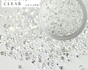 1440 pcs Pixie Crystal Clear Type Swarovski Rhinestones Nail Art Trendy Fashion Popular Style Crystals Micro Zircon Mini Beads Sparkles