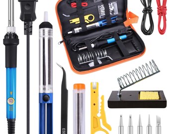 Soldering Iron Kit Electronics 60W Adjustable Temperature Welding Soldering Gun