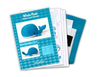 Fleece whale sewing make your own toy kit
