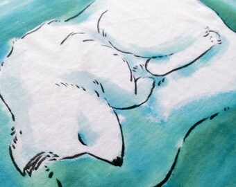 Njálla Arctic Fox Northern Lights Hand-painted T-shirt