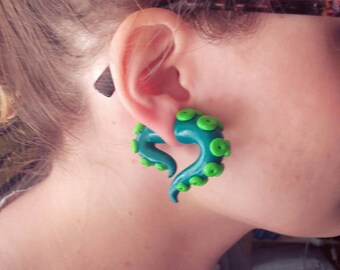Fake tentacle gauges fake plugs creepy cute