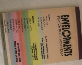 Card stock swatch book, envelopments, from the early 1990s'