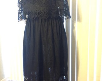 black lace maxi dress