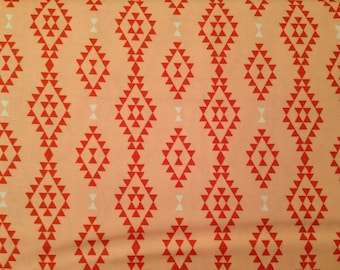Moda fabric by the yard - southwestern fabric - southwest fabric - peach and white fabric - #16070