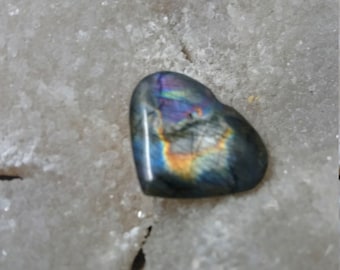 Purple Labradorite and blue 14.60 Gr-heart