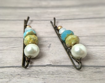 Wedding Bobby Pins, Pearl Hairpins, Prom Hair Jewelry, Accessories Women, Beaded Bobbypins, Spring Bride, Bridesmaids Gifts