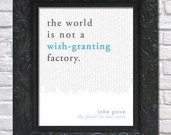 literary art print / book quote // the fault in our stars; john green / unframed