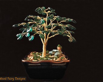 Custom Wire Beaded Bonsai Trees Wire Art Tree Sculpture Decor for Home & Living Gift Housewarming Sculptures Unique Birthday or Mom Gifts