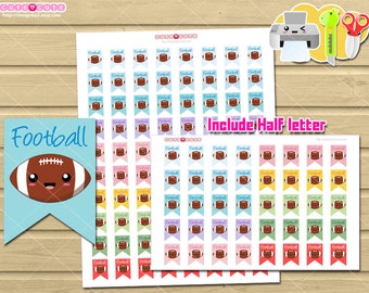 Sports football Reminder Printable Planner Stickers Flags for use with your Life Planner.