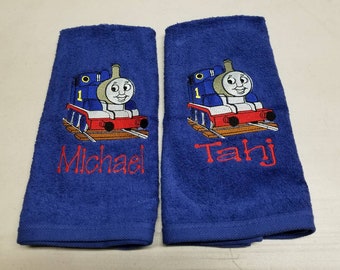 Thomas the Train Towel Set Personalized Gift ChooChoo Train Bath Towels Hand Towels