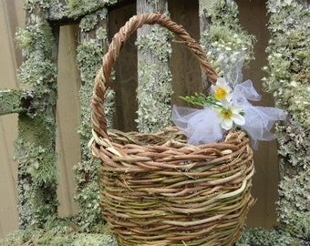 Wedding,Flower Girl Basket, Bucket, Eco Friendly, Rustic Outdoor Wedding,Rustic Easter basket, Wisteria