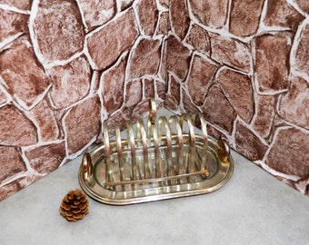 Toast tray, Toast rack, toast holder, Metal tray, crumb tray, Vintage French, card holder, business card, foie gras, decorative ducks, duck,