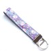 Wristlet Keychain, Fabric Key Chain, rabbit, purple, Japanese kimono pattern Fabric key fob, wristlet, gift for her
