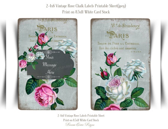 Printable Labels 4x6 DIY Tags Chalkboard Labels