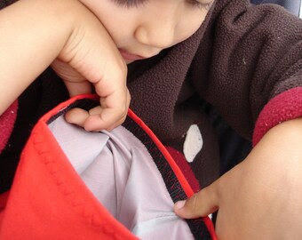 Red Reusable Cloth Sandwich Bag with Velcro Closure