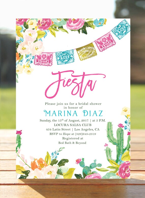 Mexican Fiesta Wedding Shower Invitations 5