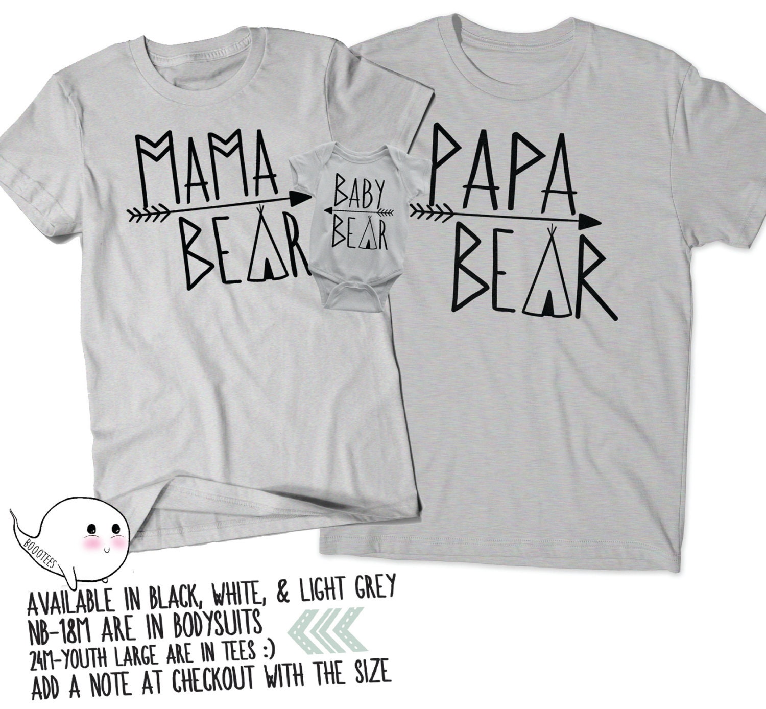 Papa Bear Baby Bear Mama Bear Shirt Gifts for Dads Mothers Day