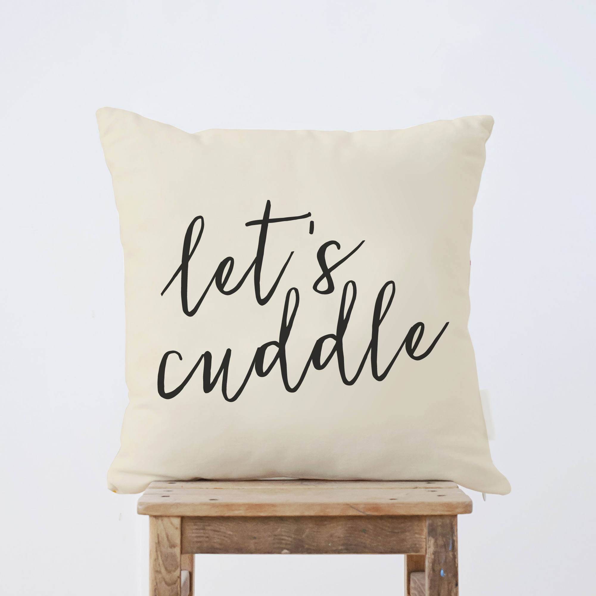 Let's Cuddle Throw Pillow Wedding Gift Housewarming