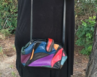 Vintage leather patched purse