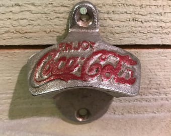 Great vintage wall mount Coke Coca Cola bottle opener in retro Made in Taiwan
