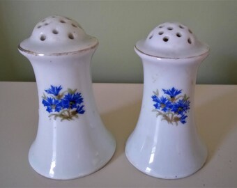 Vintage Cornflower Salt Pepper Shakers