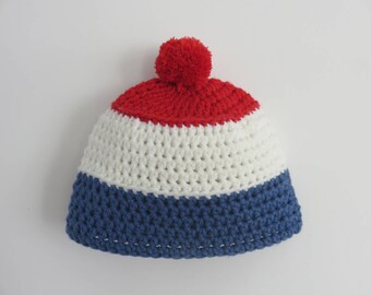 Wool french flag Beanie Hat