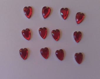 Set of 12 hearts Red