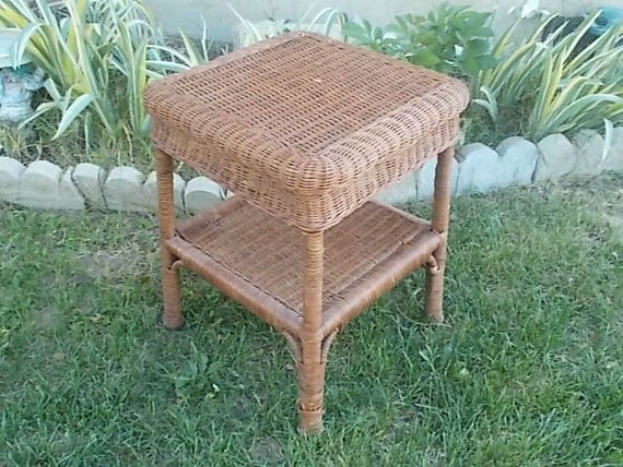 Wicker Table Small Square End Table Table Night Stand Wicker Table Small Square End Table Table Night Stand
