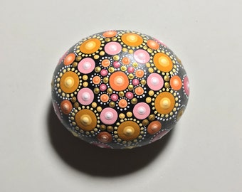 Hand Painted Mandala Stone, Meditation Mandala Stone, Dot Art Stone, Healing Stone, #633