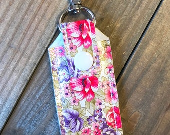 Lip Balm Holder, Lip Balm Keychain, Lip Balm Cozy, Chapstick Holder---Roses, Flowers