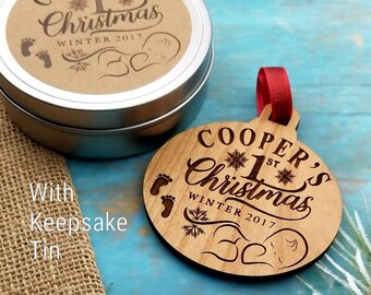 Baby's First Christmas Ornament. Personalized Baby Ornament