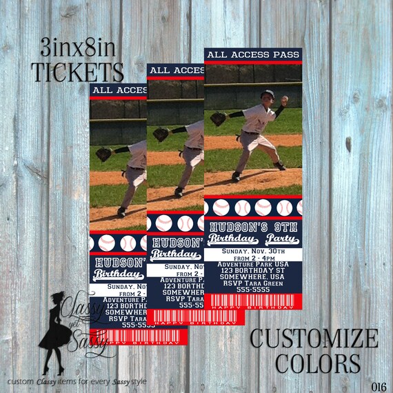 Baseball invitation - baseball birthday invite- baseball ticket invitation - boys invitation - DIY Printable invitation-016