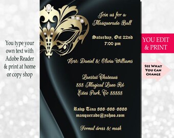 masquerade invites