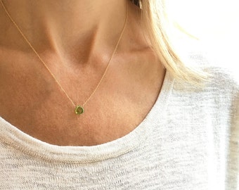 Peridot Necklace, August Birthstone, Gold Peridot Necklace, August Necklace, Dainty Necklace, 14k gold filled, August Birthday